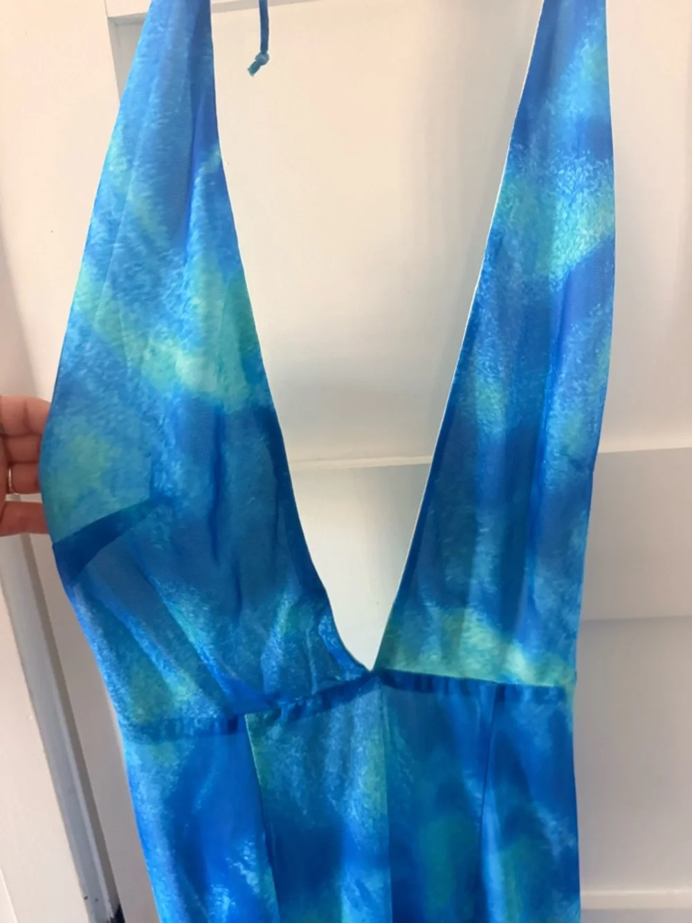Hello Molly Blue Tie-Dye Halter Backless Maxi Dress - Picture 5 of 7